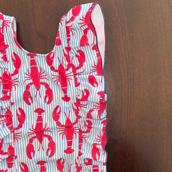 Pink Chicken Red Lobster One Piece Swimsuit - Picture 4 of 5